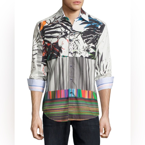 Robert Graham Other - Robert Graham Passion Flower Multicolor Print Long Sleeve Button Down Mens Large